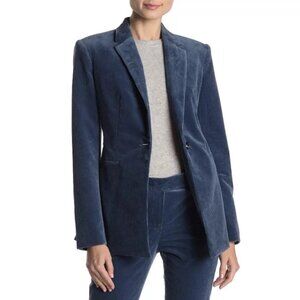 Theory Metal Blue Corduroy Power Blazer Size 2
